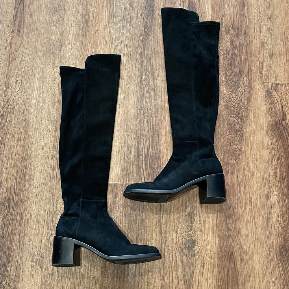 Stuart Weitzman 5050 Finn 55mm Suede Knee High Boots - Picture 2 of 7